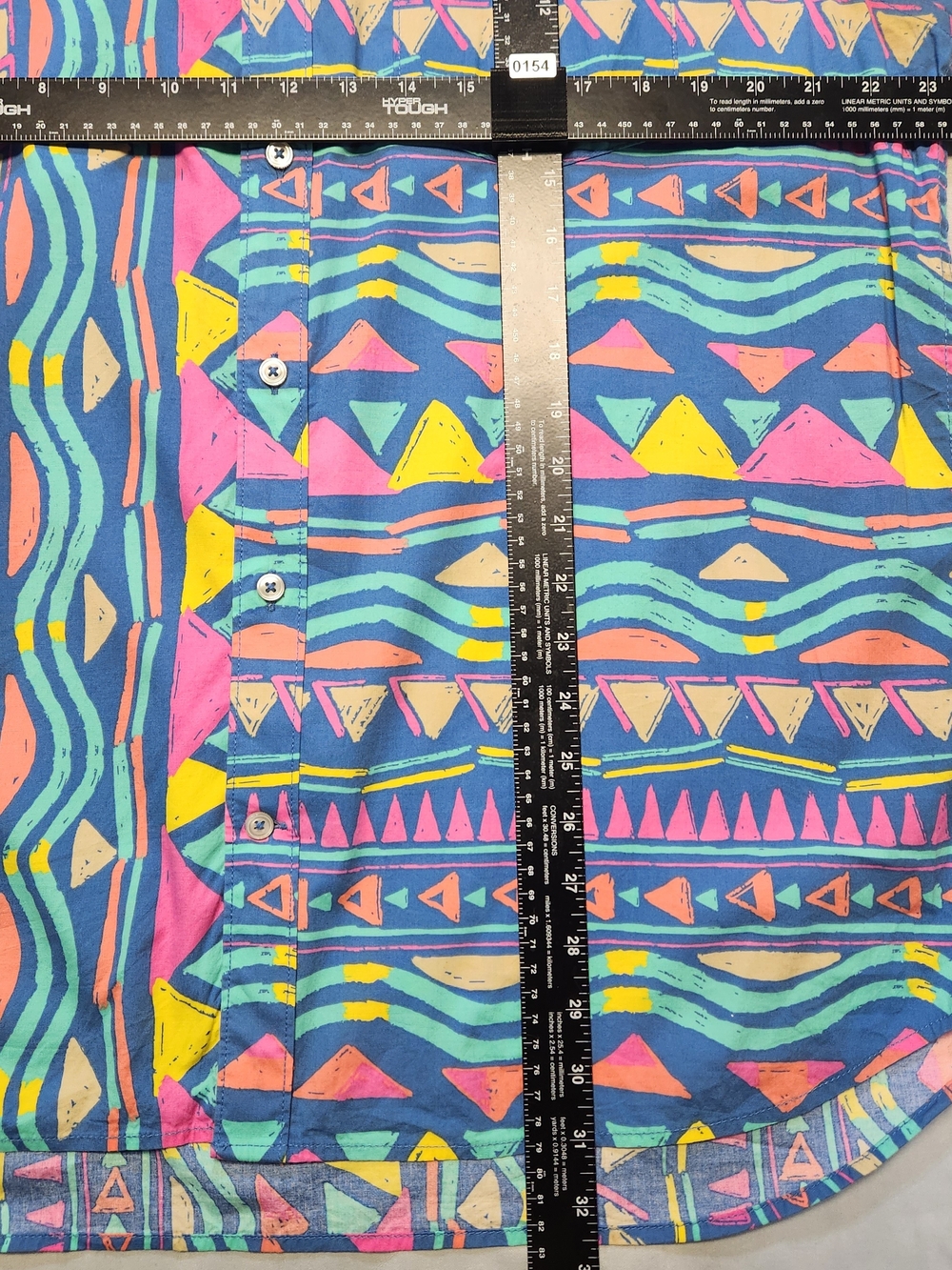 chubbies Men’s Vibrant Geometric Button-Down Shirt in Navy, Pink, Yellow & Teal - Picture 5 of 7